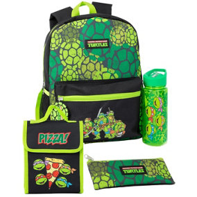 Teenage Mutant Ninja Turtles Backpack Set (Pack of 4) Black/Green (One Size)