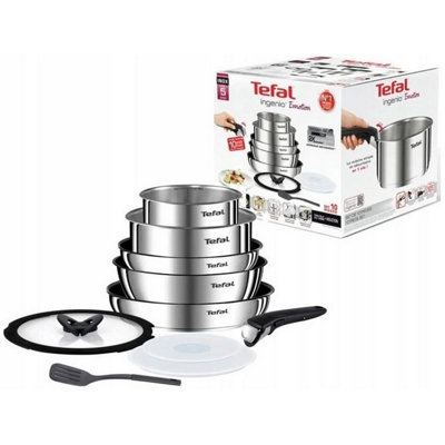 Tefal Ingenio Emotion L925SA14 10 pcs Stainless Steel Cookware Induction Pots & Frying Pan set