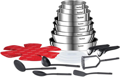 Tefal Ingenio Emotion L925SM14 Stainless Steel Induction Cookware Set, 22  pcs, Silver