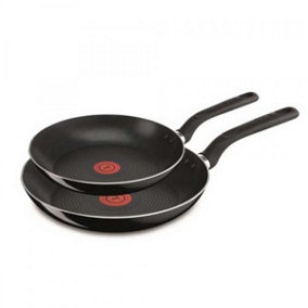 Tefal Selective B184S244 20/26cm Non-Stick Twin Frying Pan Set, Black