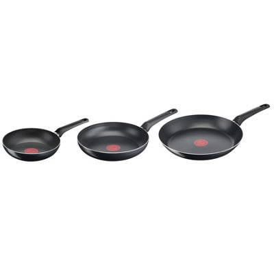 Tefal Simple Cook 20/24/28cm Fry Pan Set, itanium non-stick, Thermo- Signal, Aluminium, Black