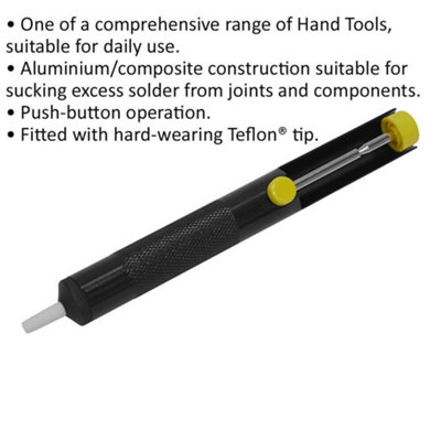 Teflon Tipped Solder Sucker Pen - Button Push Excess Remover / Desolder Tool