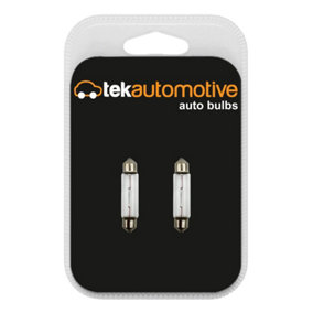 Tek Automotive 264 Number Plate Bulb Interior Festoon Car Light Bulbs 12V 10W S8.5D 265 11x43mm Car Bulbs - Twin Pack