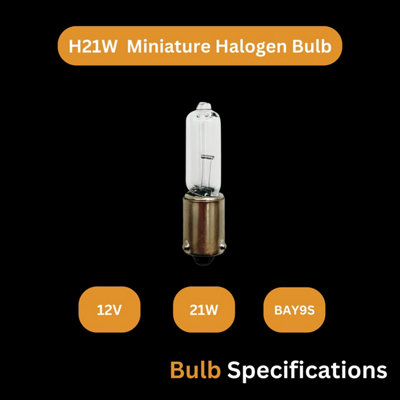 Tek Automotive 435 H21W Bulb Miniature Halogen Car Bulbs Brake Indicator Reverse Fog Light 433D H21W 12V 21W BAY9S - Pack of 10