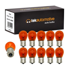 Tek Automotive 581 PY21W Amber Car Bulbs Indicator Light 12V 21W BAU15S Off Set Pins - Box of 10