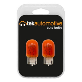 Tek Automotive 585 WY21W Indicator Bulbs 382WA 12V 21W W3x16D Capless Indicator Bulbs Orange Amber Car Light Bulb - Twin Pack