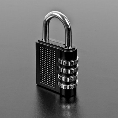 TekBox 4 Digit Combination Padlock in Black