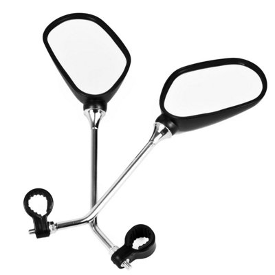 TekBox Pair of Oval Bike Mirrors with Reflectors