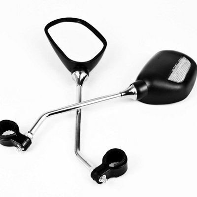 TekBox Pair of Oval Bike Mirrors with Reflectors