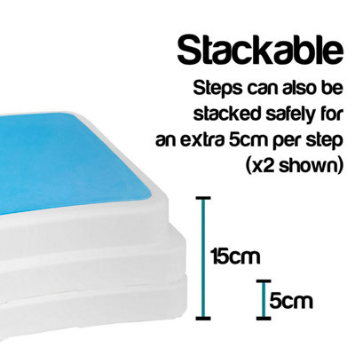 TekBox Stackable Bathroom Steps - Set of 2