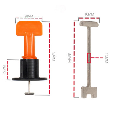 TekTools Reusable Tile levelling System ( T-Lock) Quantity: Pack of 50 + Tool