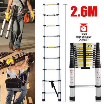 Telescopic Aluminium Folding Step Ladder 2.6, Non slip, Lightweight ...