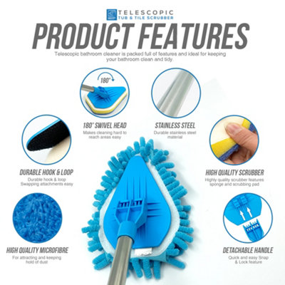 Telescopic Bathroom Tile Cleaning Kit