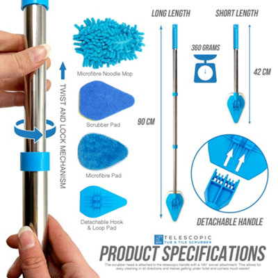 Telescopic Bathroom Tile Cleaning Kit