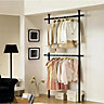 Telescopic Clothes Rail, Extendable and Adjustable Wardrobe Hanging Rail