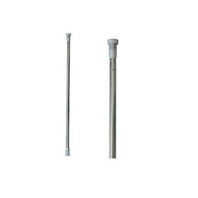 Telescopic Extendable & Adjustable Short Metal Tension Bath Rod with No Drilling Shower Curtain Pole Chrome 140 - 260