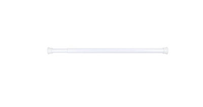 Telescopic Extendable & Adjustable Short Metal Tension Bath Rod with No Drilling Shower Curtain Pole White 110 - 200