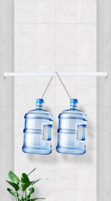 Telescopic Extendable & Adjustable Short Metal Tension Bath Rod with No Drilling Shower Curtain Pole White 140 - 260