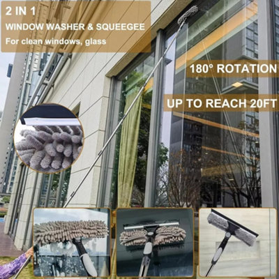 Telescopic Extendable Window Cleaner Equipment Glass Cleaning 4.5m ...