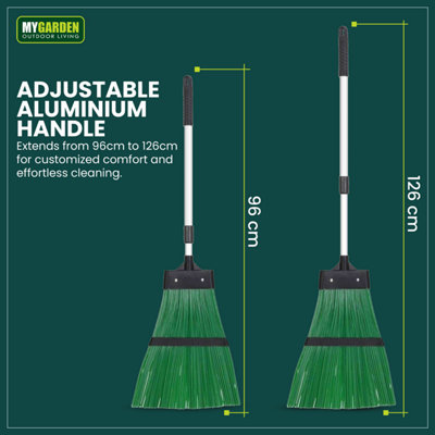 Telescopic Garden Yard Broom Stiff Brush Aluminium Handle 1096 - 3
