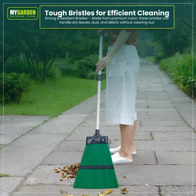 Telescopic Garden Yard Broom Stiff Brush Aluminium Handle 1096 - 4