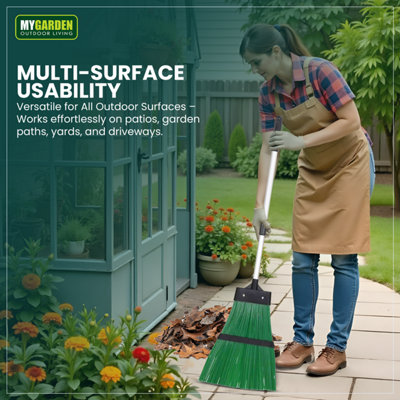 Telescopic Garden Yard Broom Stiff Brush Aluminium Handle 1096 - 6