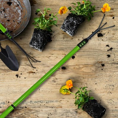 Telescopic Hand Held Garden Cultivator Extendable Gardening Hand Tool ...