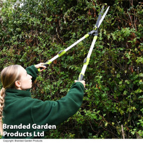 Telescopic Hedge Shears Precision Cutting Extended Reach Comfort Grips - Ideal for Hedges, Shrubs, and Topiary Plants Garden Gear