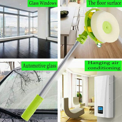 Telescopic High rise Window Cleaning 2 in 1 Squeegee Sponge Tool Set
