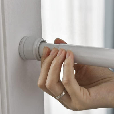 Telescopic Metal Shower Curtain Rod Pole For Bathroom White 140 - 260