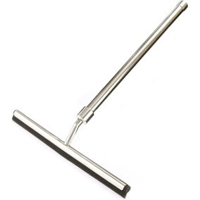 Telescopic Stainless-Steel Squeegee - Surface Cleaner Tool with 26cm Rubber Blade for Glass, Tiles, Plastic & More