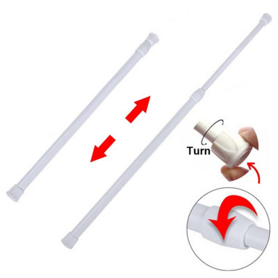 Telescopic Tension Curtain Rod - Extendable Spring-Loaded Voile Net Pole