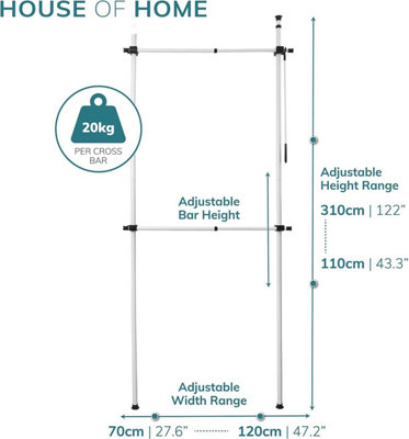 Telescopic clothes rail b&q hot sale