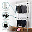 Telescopic Wardrobe Organiser Hanging Rail Clothes Rack Adjustable Storage Shelving