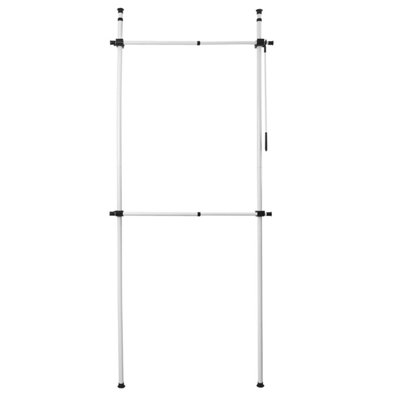 Telescopic Wardrobe Organiser Hanging Rail Clothes Rack Adjustable Storage Shelving - 8