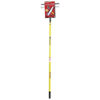 Telescopic Window Cleaner - With a Variable Adjustable Tilt Head Soft Fleece Covered Washing Head With Rubber Wiper Blade