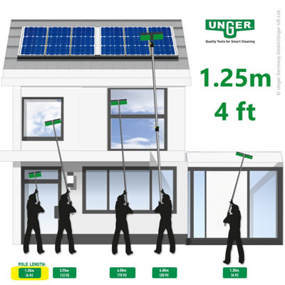 Telescopic Window Cleaning Pole 1.25m -2 Section Multi-Use OptiLoc Extension Pole by UNGER