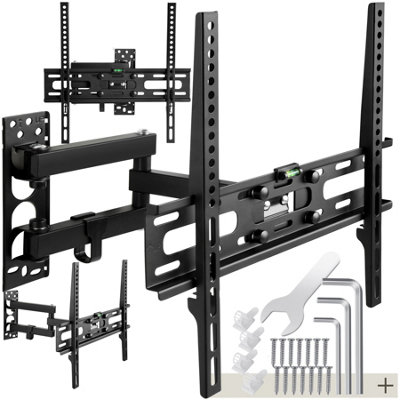 Television Bracket - 26-75 inch screens, extendable, tilt, swivel TV wall mount 50 kg - black