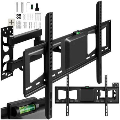 Television Bracket - 32-100 inch screens, extendable, tilt, swivel TV wall mount 60 kg - black