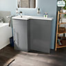 Telora Light Grey Basin Sink Vanity Unit Furniture Cabinet Left Hand 900mm