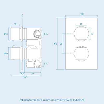 TEMEL BATHROOM CONCEALED THERMOSTATIC SHOWER MIXER VALVE SQUARE SLIM HEAD 300MM - 9
