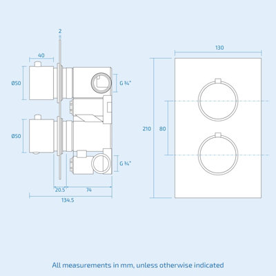 Temel Black Matt Round Concealed Thermostatic Mixer Valve Hand Held Shower Set - 6