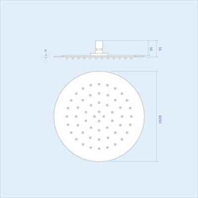 Temel Round Black Matt Rainfall Shower Head and Hand Held Thermostatic Control - 5