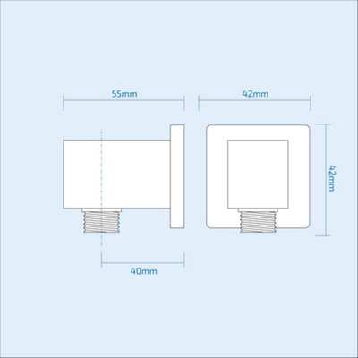 Temel Square 1 Outlet Concealed Thermostatic Shower Mixer Set - Shower Head - 7