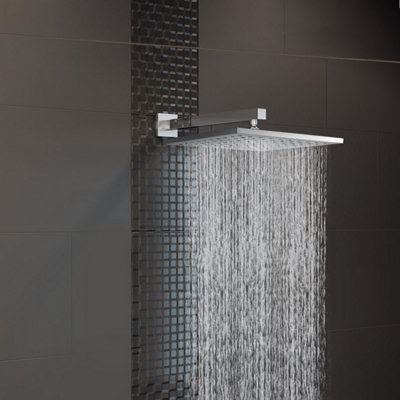 TEMEL SQUARE CONCEALED 2 OUTLET THERMOSTATIC MIXER SHOWER TAP - 5
