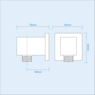 TEMEL SQUARE CONCEALED 2 OUTLET THERMOSTATIC MIXER SHOWER TAP - 7