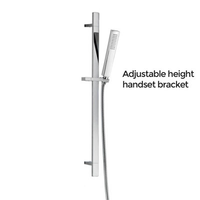 TEMEL SQUARE CONCEALED 2 OUTLET THERMOSTATIC MIXER SHOWER TAP - 9