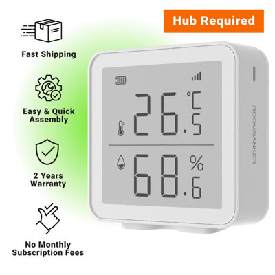 Temp & Humidity Monitor - Precise, App Enabled, Hub Required