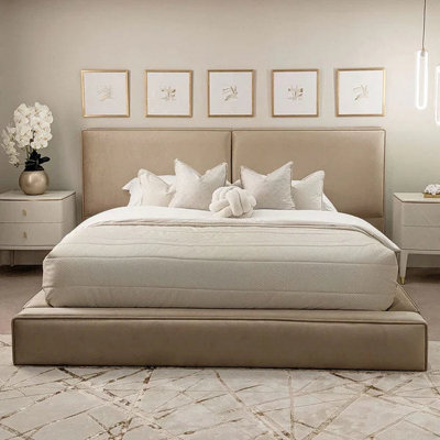 Tempa Modern Velvet Platform Bed Piping Border - Add Professional ...