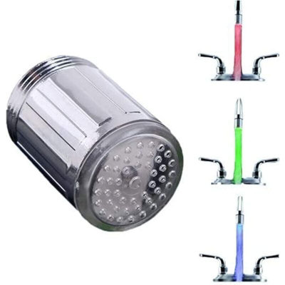 Temperature sensitive LED faucet nozzle changes 3 colors for home hotel ...